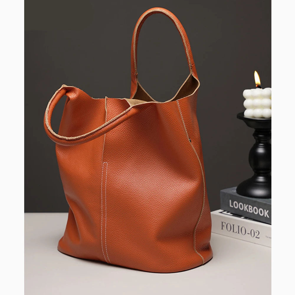 Bolsa Tote de Couro Genuíno Amélie