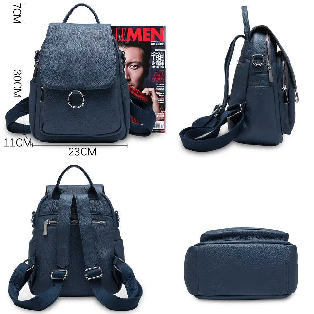 Mochila Feminina de Couro Viviane