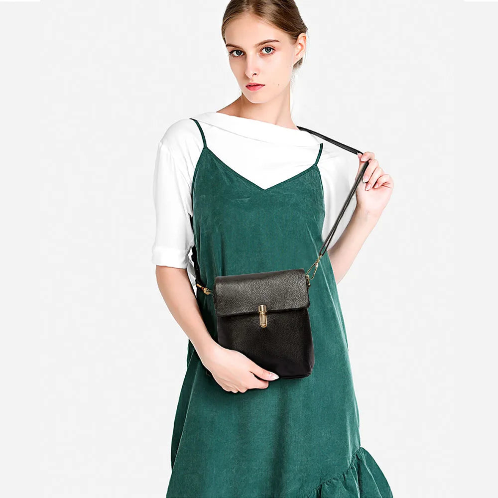 Bolsa Transversal de Couro Genuíno Aurora