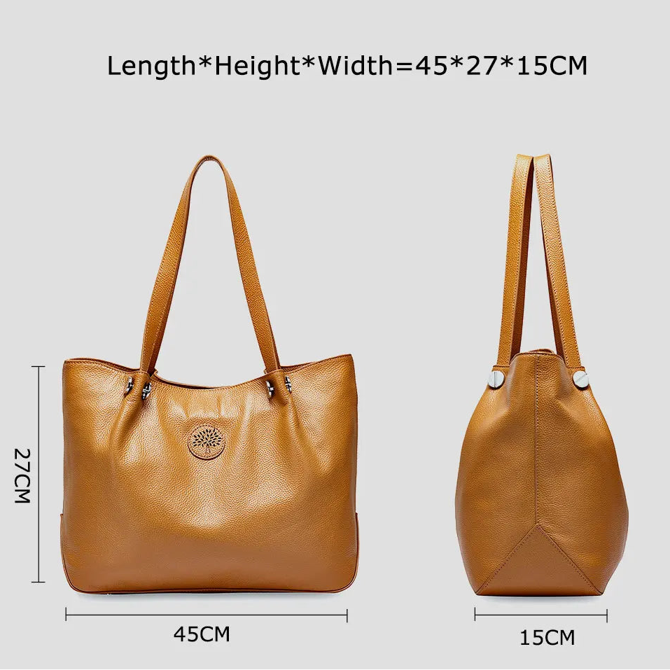 Bolsa Tote de Couro Genuíno Helena