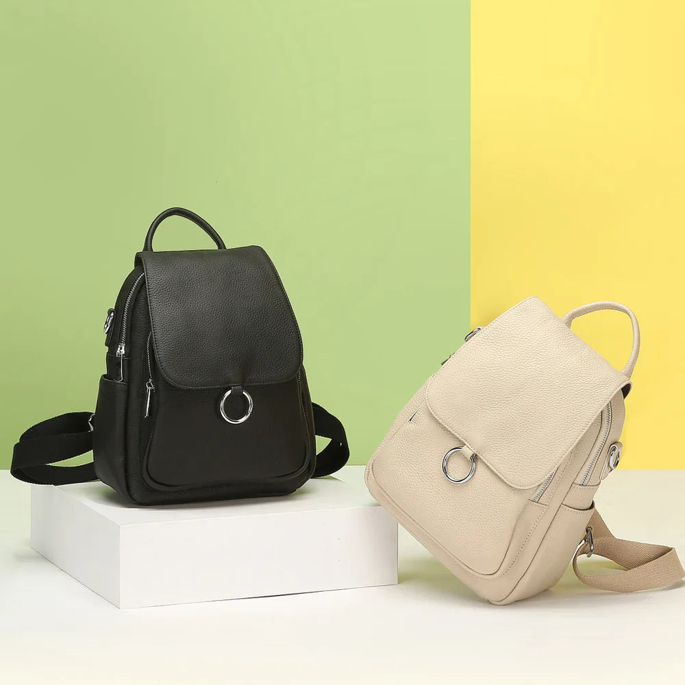 Mochila Feminina de Couro Viviane