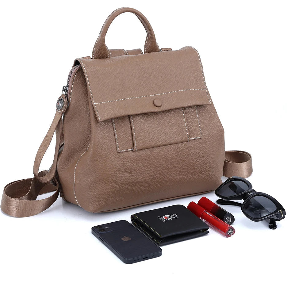 Mochila Feminina de Couro Simone