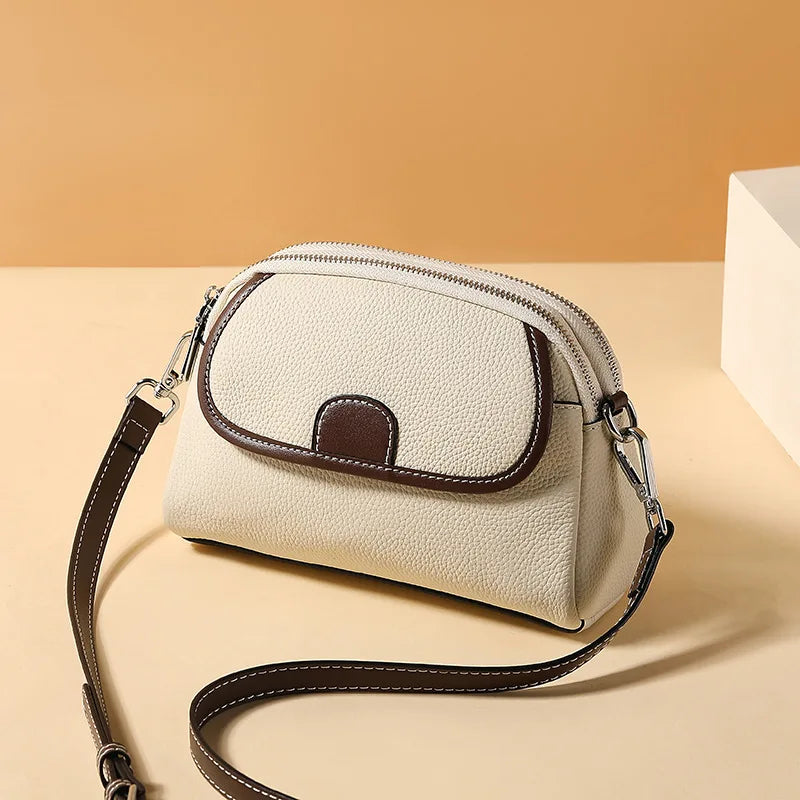 Bolsa Transversal de Couro Genuíno Clarisse