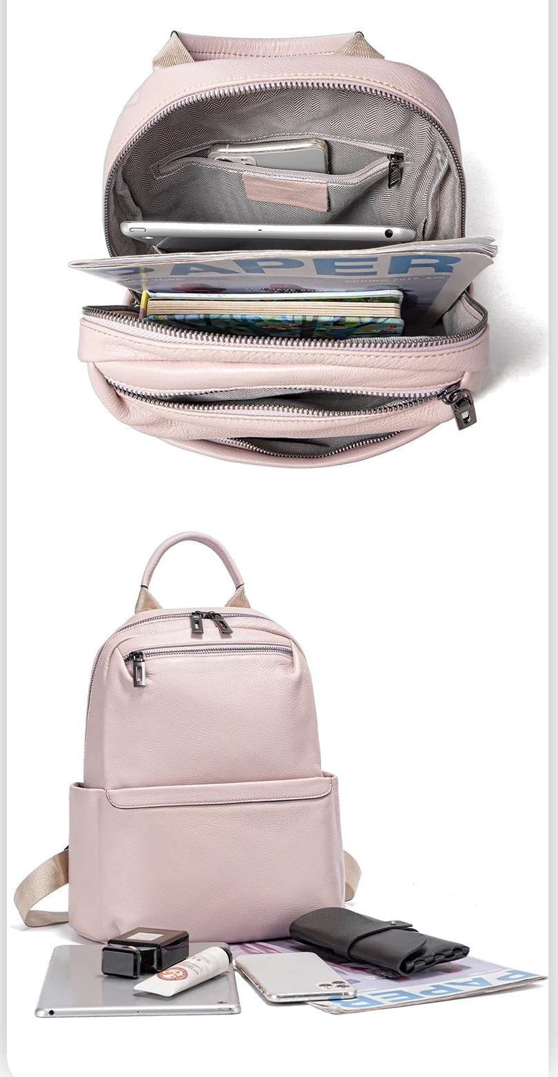 Mochila Feminina de Couro Genuíno Gabrielle