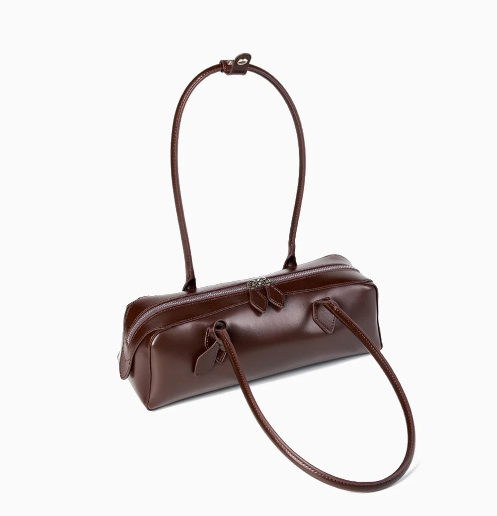 Bolsa Baguete de Couro Genuíno Eloise