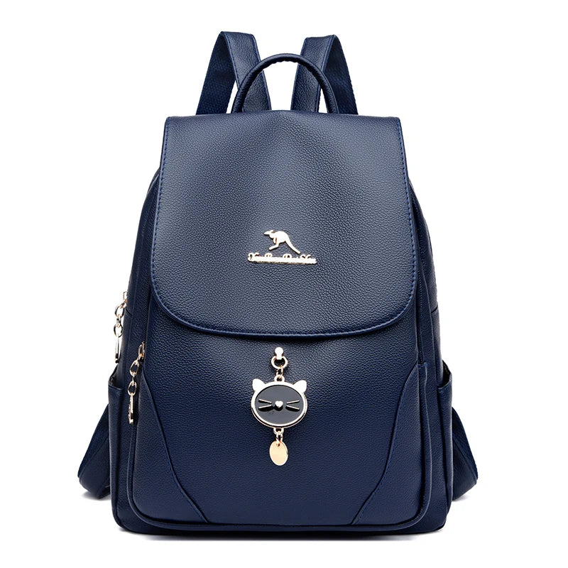 Mochila Feminina de Couro Genuíno Antonelli