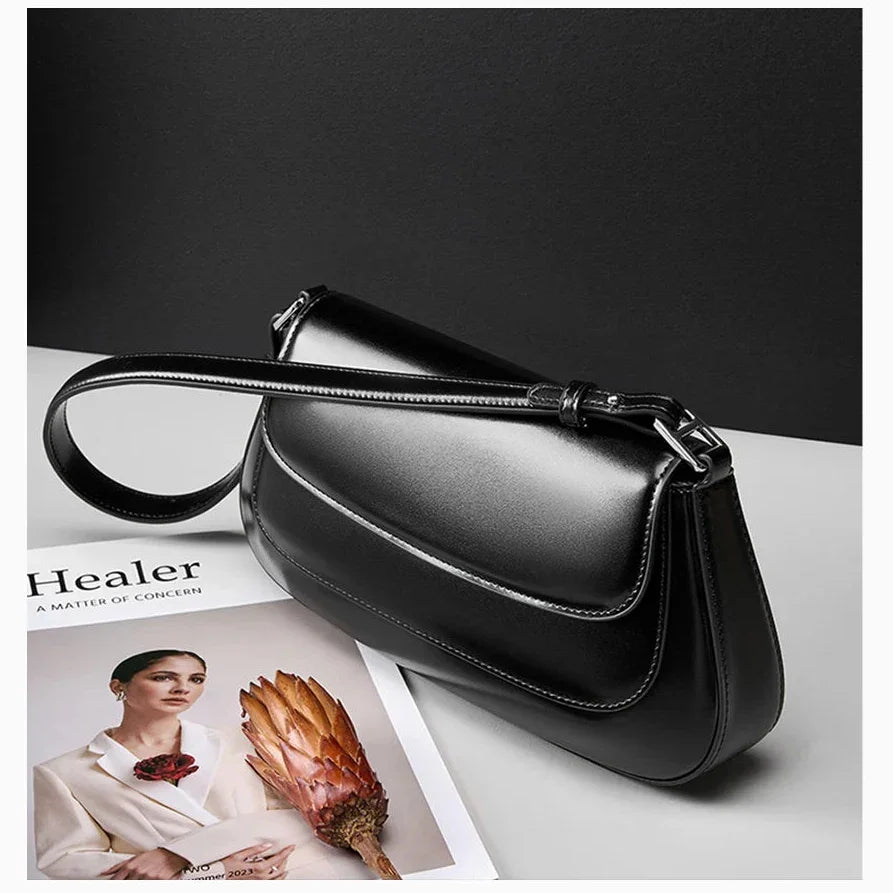 Bolsa de Ombro de Couro Genuíno Isadora