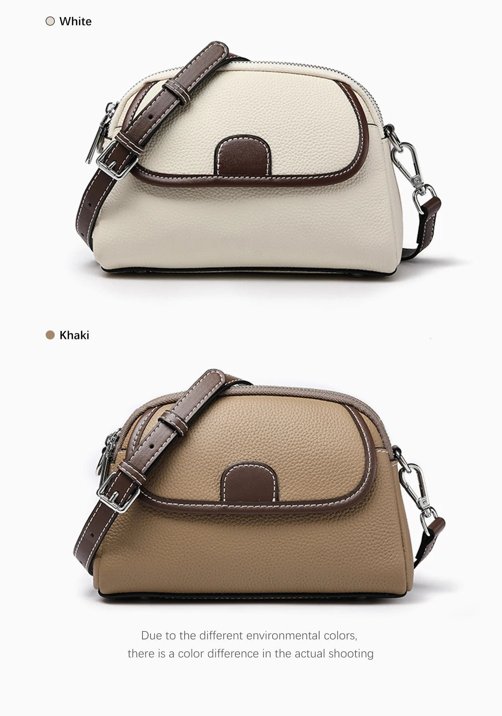 Bolsa Transversal de Couro Genuíno Clarisse