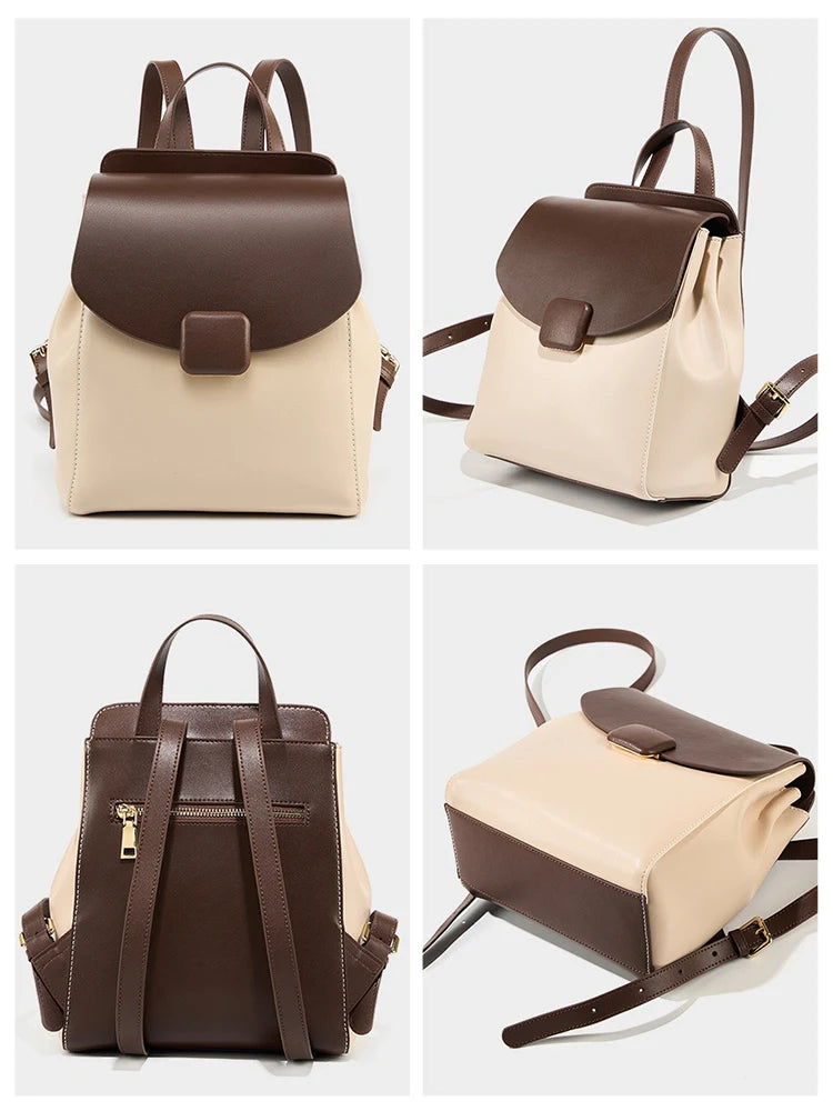 Mochila Feminina de Couro Genuíno Odette