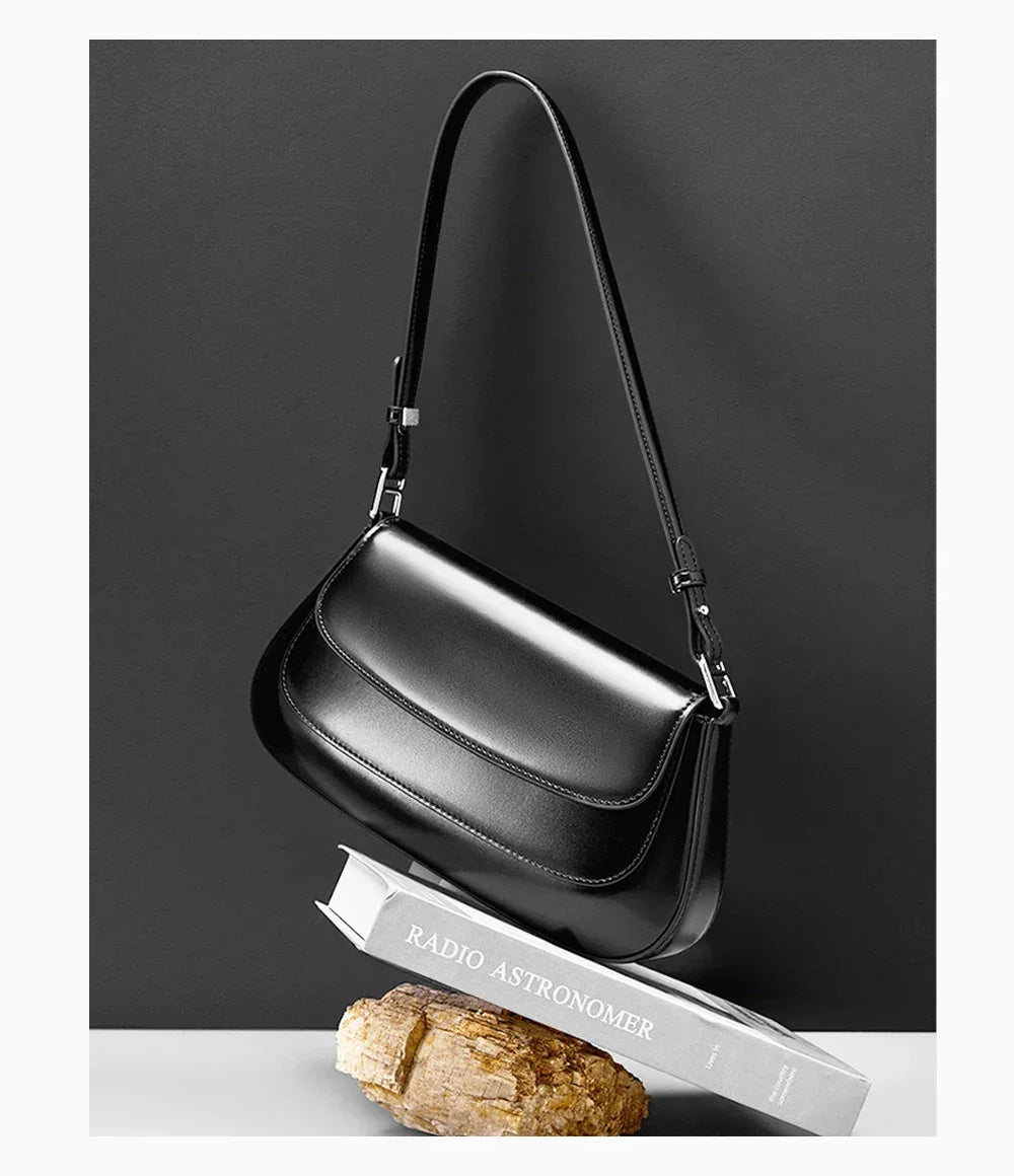 Bolsa de Ombro de Couro Genuíno Isadora