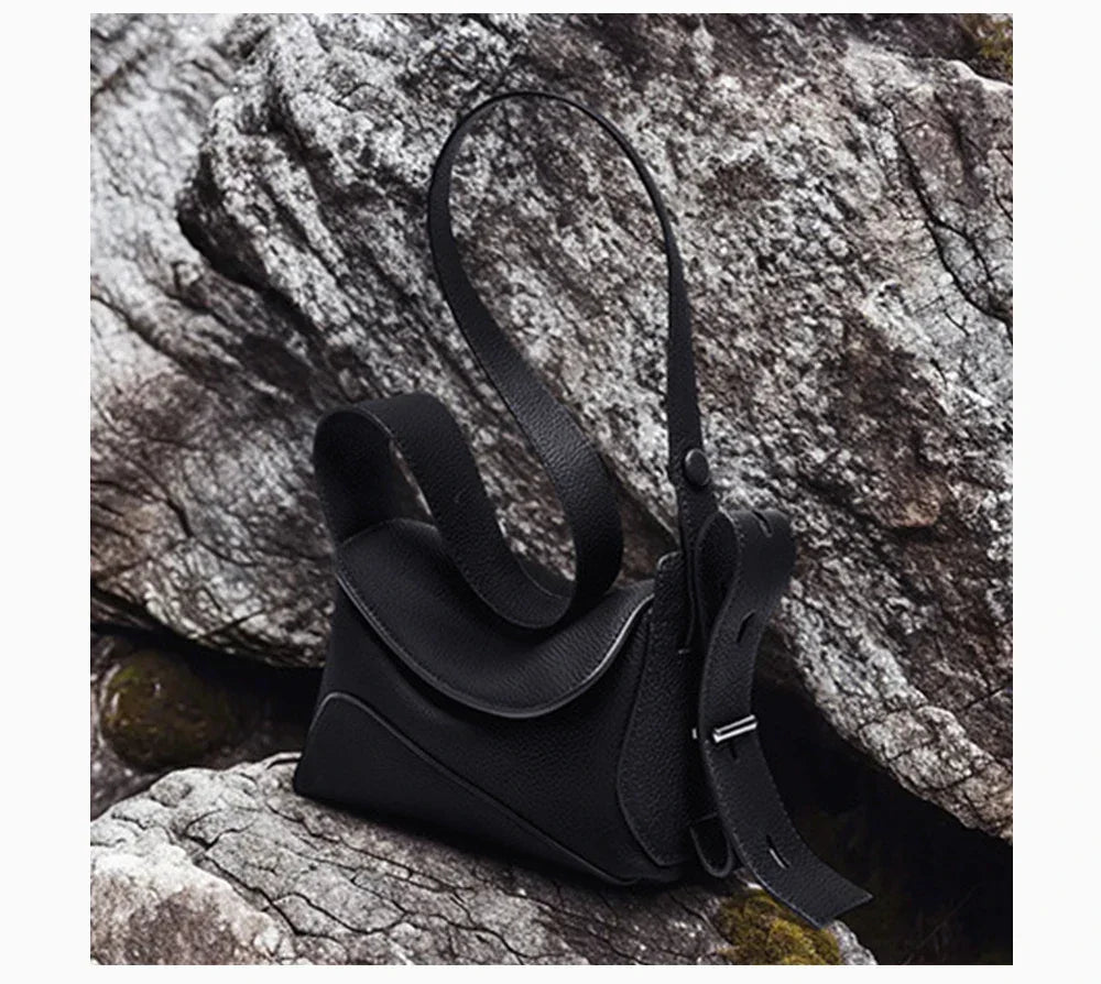 Bolsa de Couro Geométrica – Ombro e Transversal