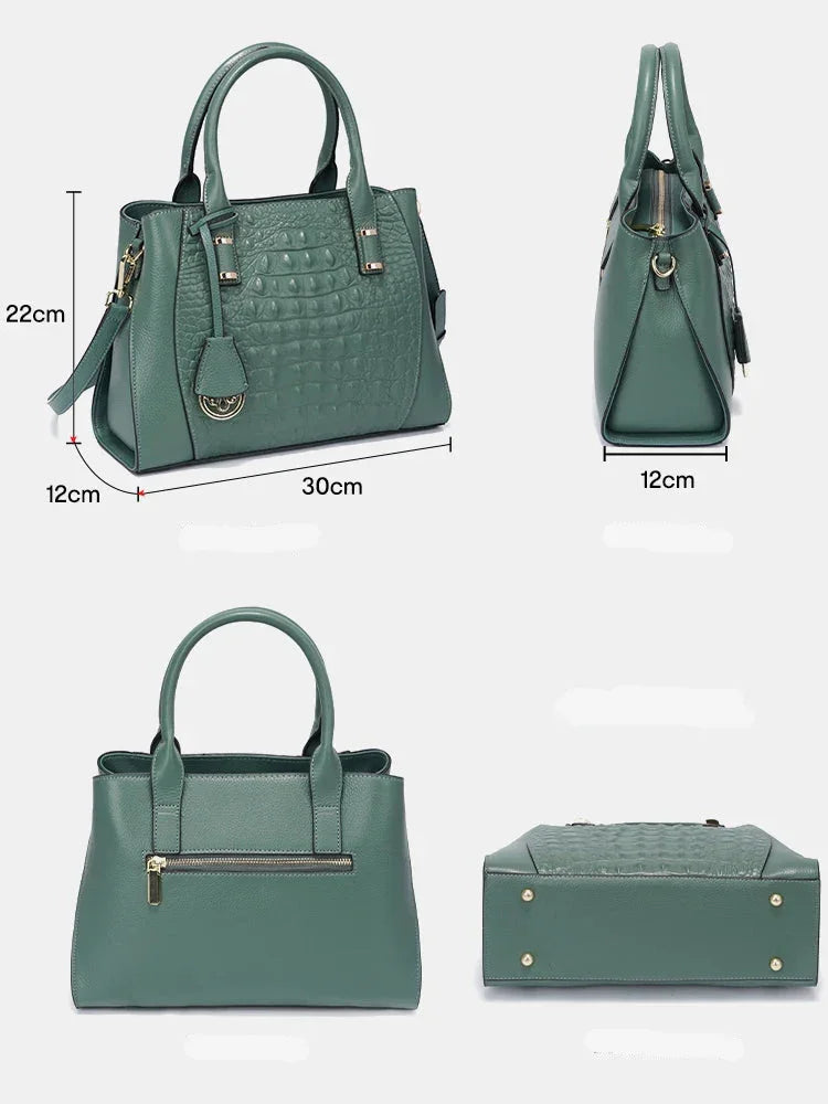 Bolsa Transversal de Couro Genuíno Jade