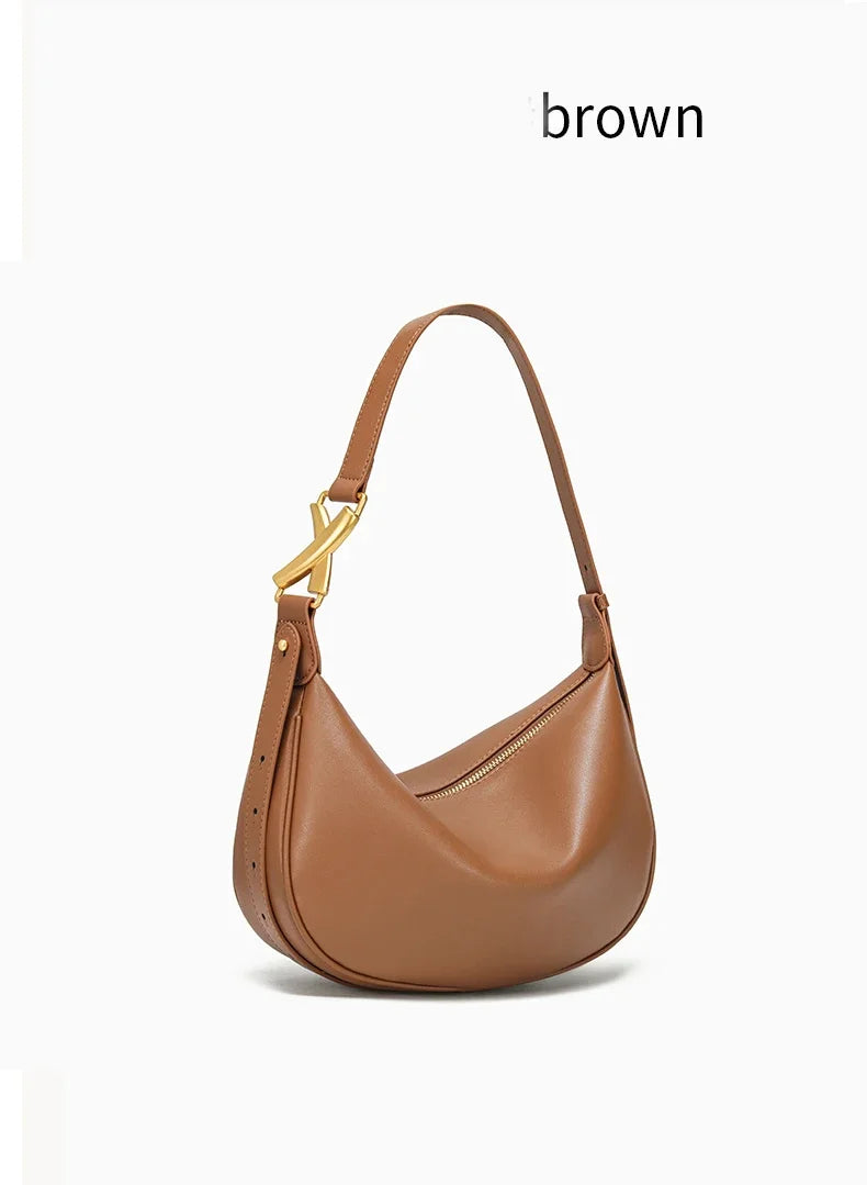 Bolsa Hobo de Couro Madri