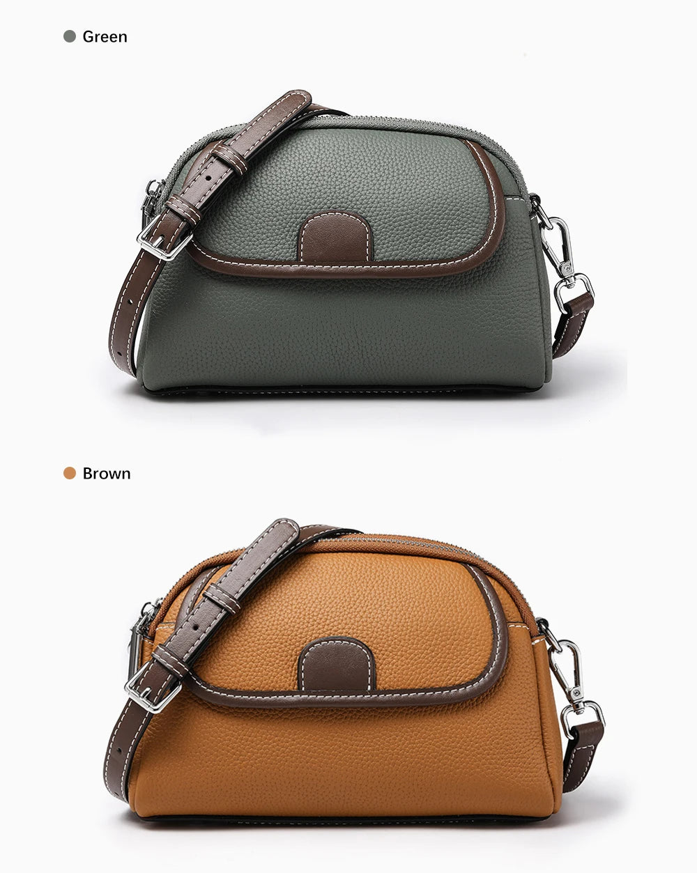 Bolsa Transversal de Couro Genuíno Clarisse