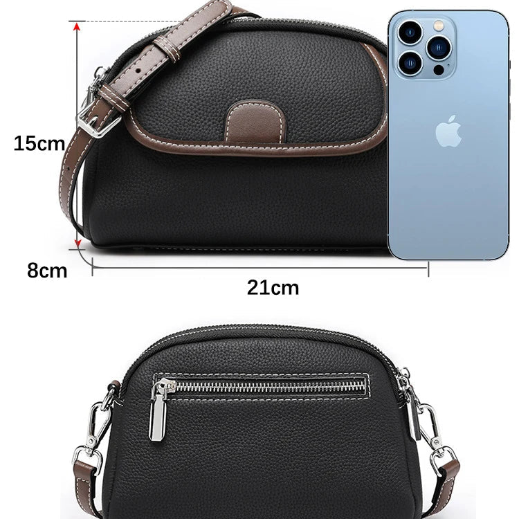 Bolsa Transversal de Couro Genuíno Clarisse