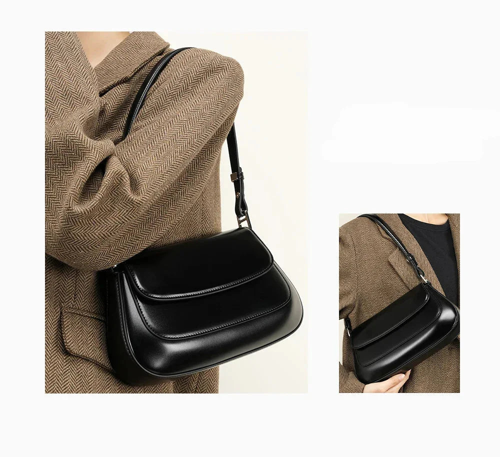 Bolsa de Ombro de Couro Genuíno Isadora