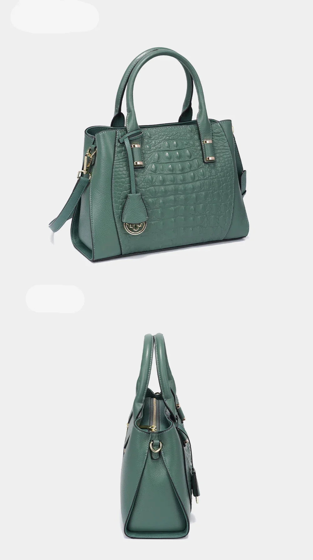 Bolsa Transversal de Couro Genuíno Jade