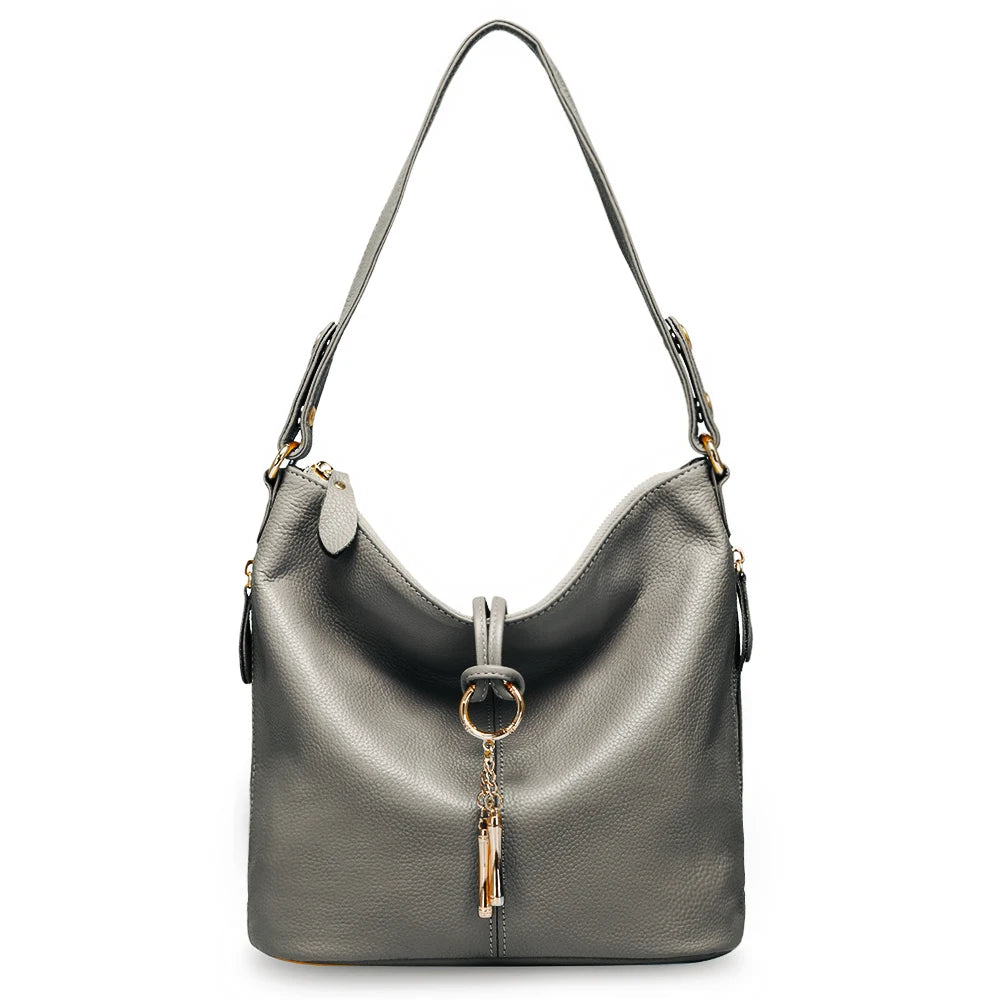 Bolsa de Ombro de Couro Genuíno Camille