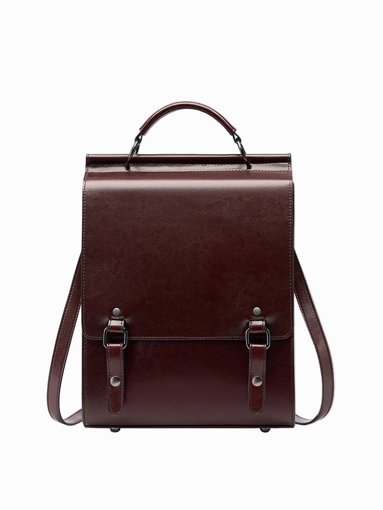 Mochila Feminina Retro de Couro Celene