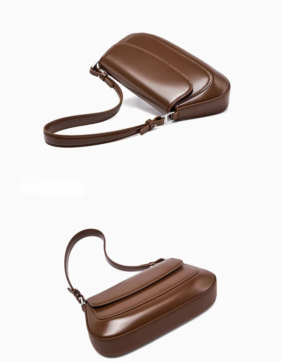 Bolsa de Ombro de Couro Genuíno Isadora