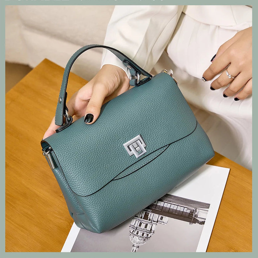 Bolsa de Ombro de Couro Genuíno Isla