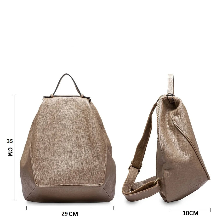 Mochila Feminina Elegante de Couro Genuíno Sofia