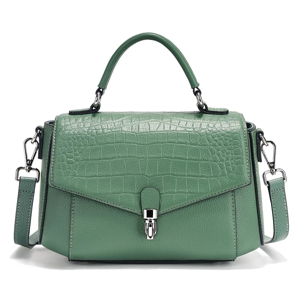 Bolsa de Ombro de Couro Genuíno Carmine