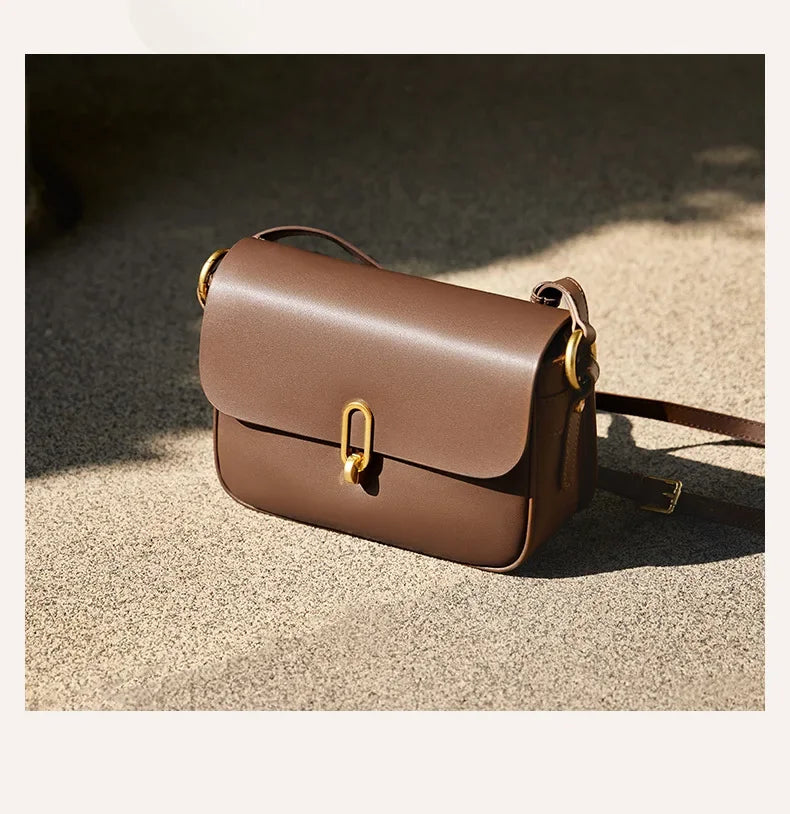 Bolsa Transversal de Couro Genuíno Hamburgo