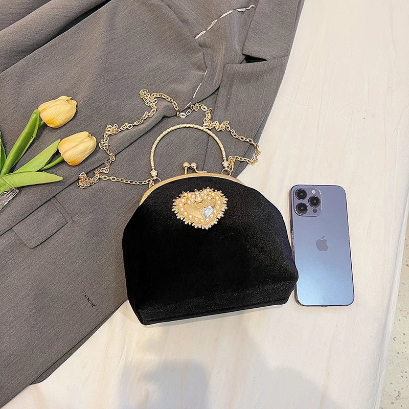 Bolsa Feminina de Veludo Roma