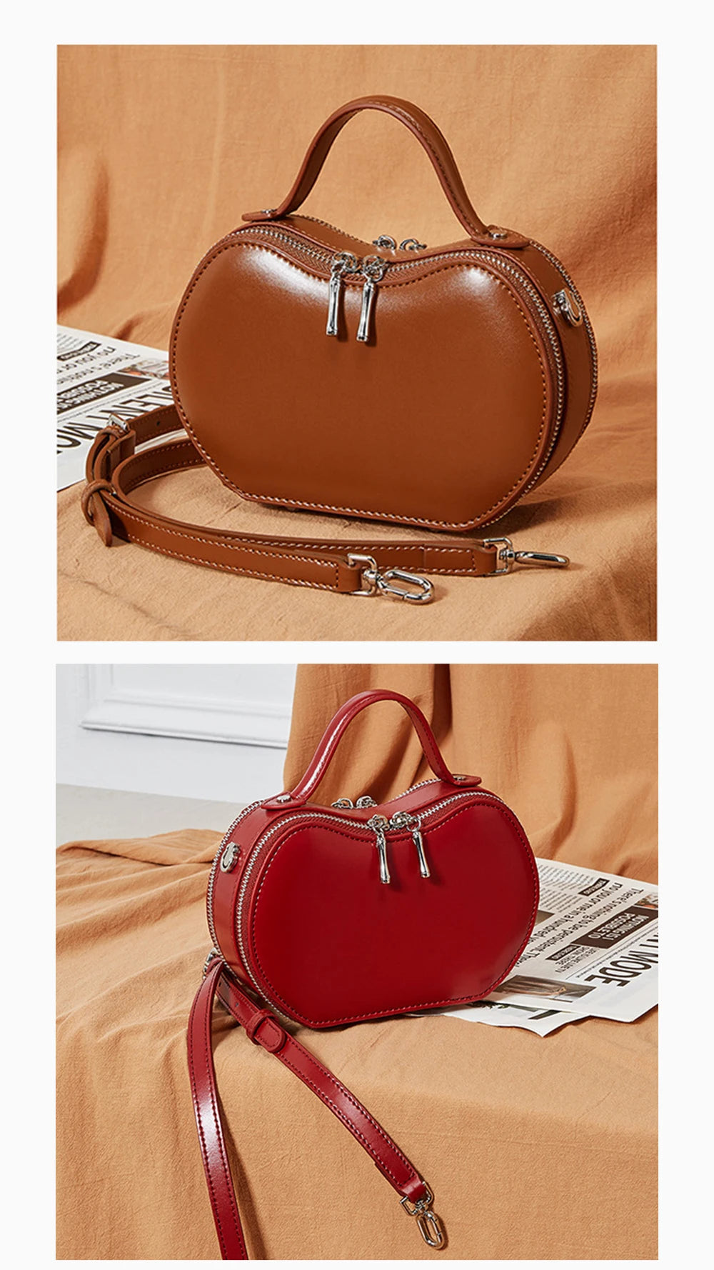 Bolsa Transversal de Couro Sienna