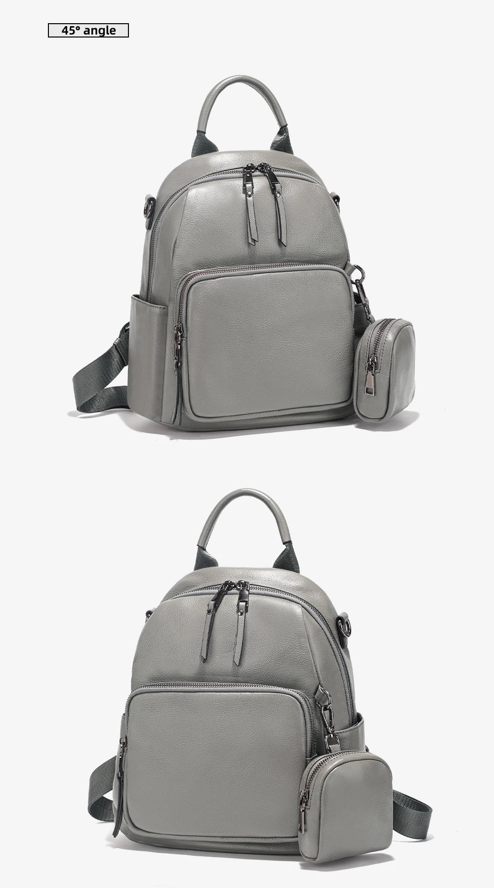 Mochila Feminina de Couro Genuíno Antonella