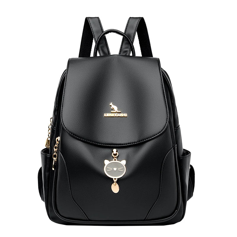 Mochila Feminina de Couro Genuíno Antonelli