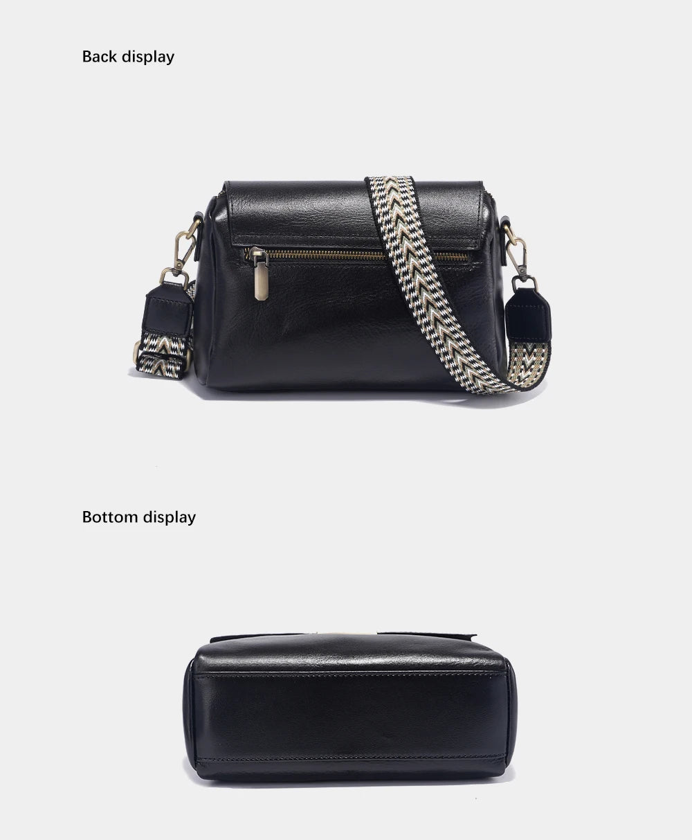 Bolsa Transversal de Couro Genuíno Zency