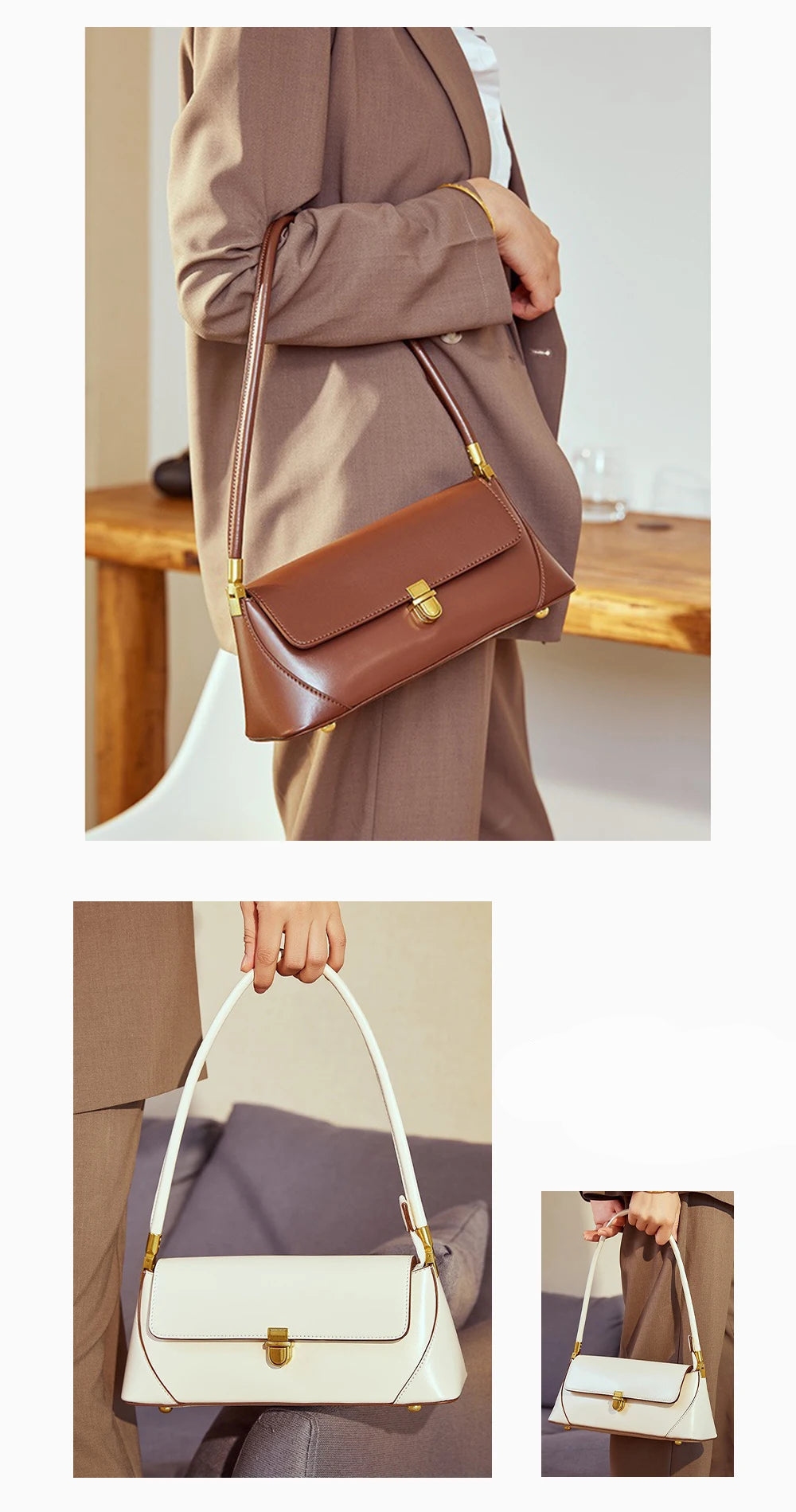 Bolsa Baguete de Couro Genuíno Chloé | Baguette Handbags | Cores variadas | Detalhe 5 | Vivièn