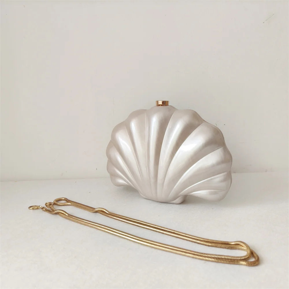 Bolsa de Acrílico Concha Sereia | Clutch Bags | Cores variadas | Detalhe 19 | Vivièn