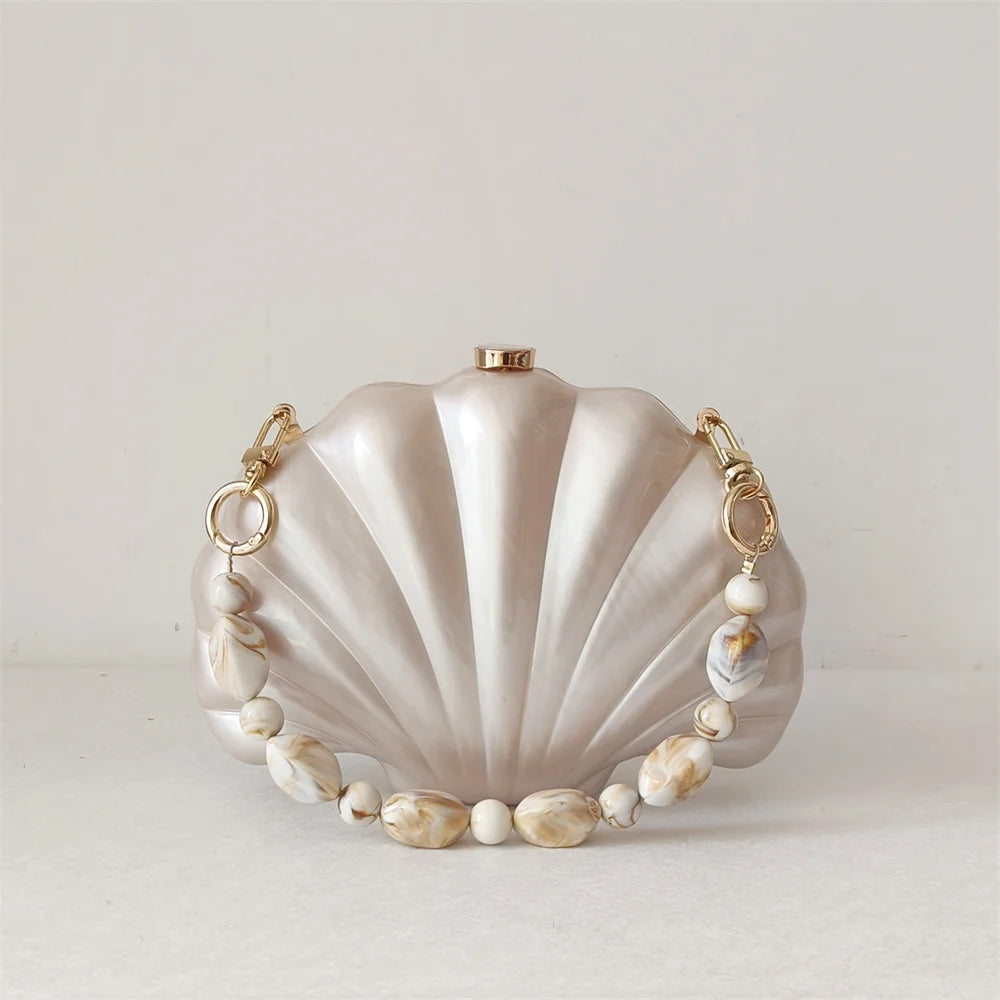 Bolsa de Acrílico Concha Sereia | Clutch Bags | Cores variadas | Detalhe 6 | Vivièn