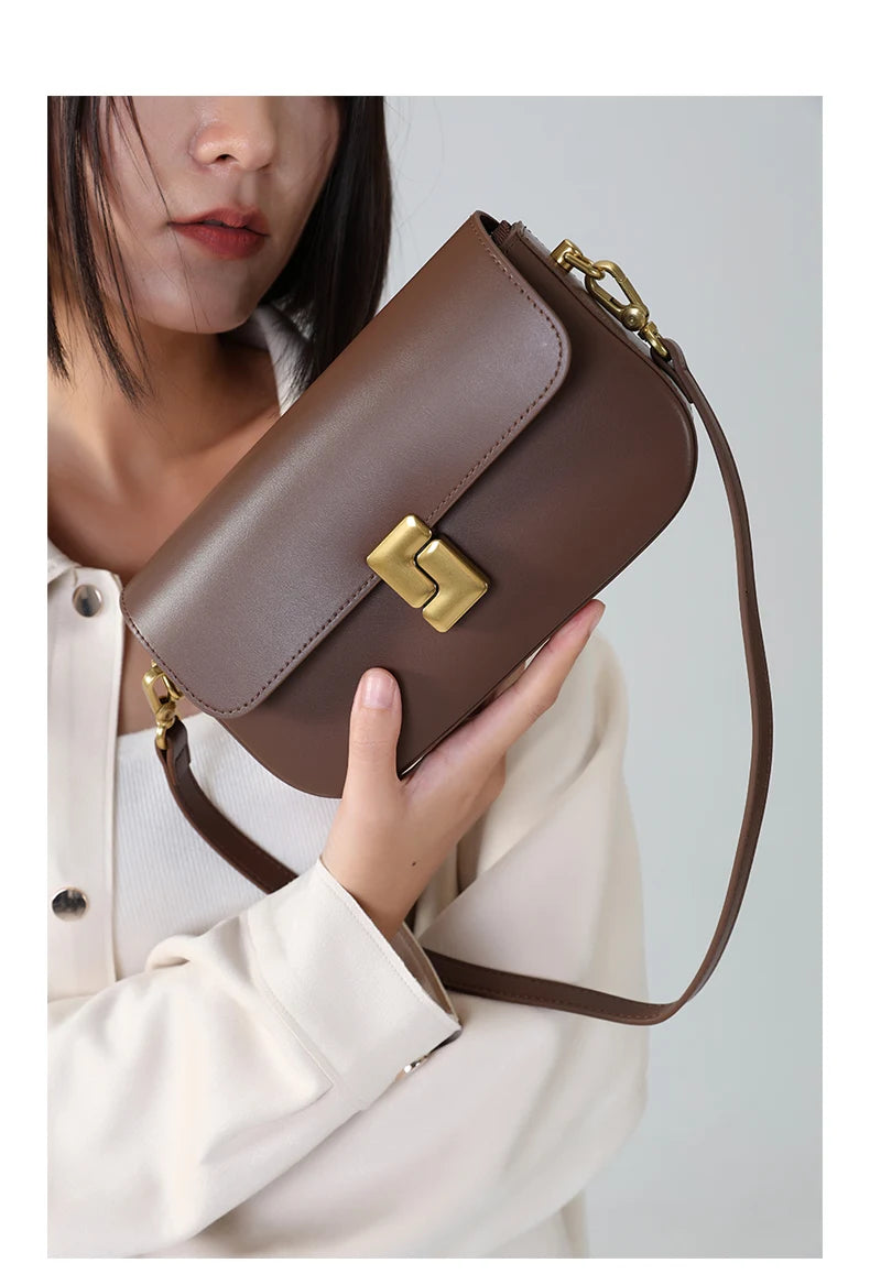 Bolsa de Ombro de Couro Edimburgo | Shoulder Bags | Cores variadas | Detalhe 6 | Vivièn