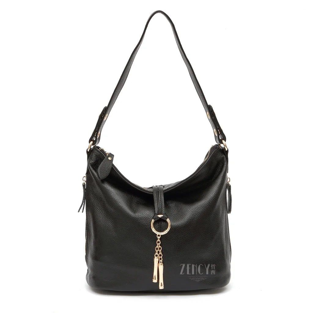 Bolsa de Ombro de Couro Genuíno Camille | Shoulder Bags | Cores variadas | Detalhe 10 | Vivièn