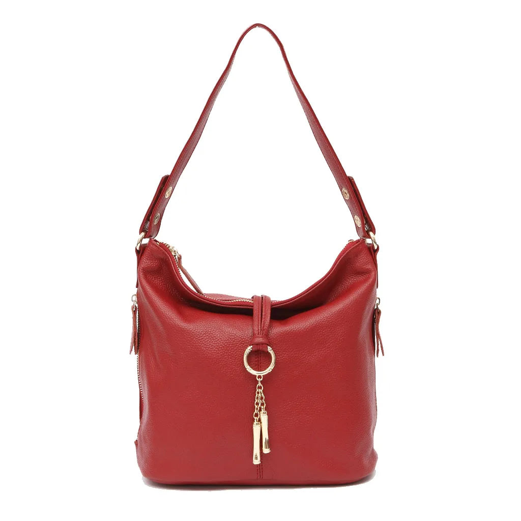 Bolsa de Ombro de Couro Genuíno Camille | Shoulder Bags | Cores variadas | Detalhe 5 | Vivièn