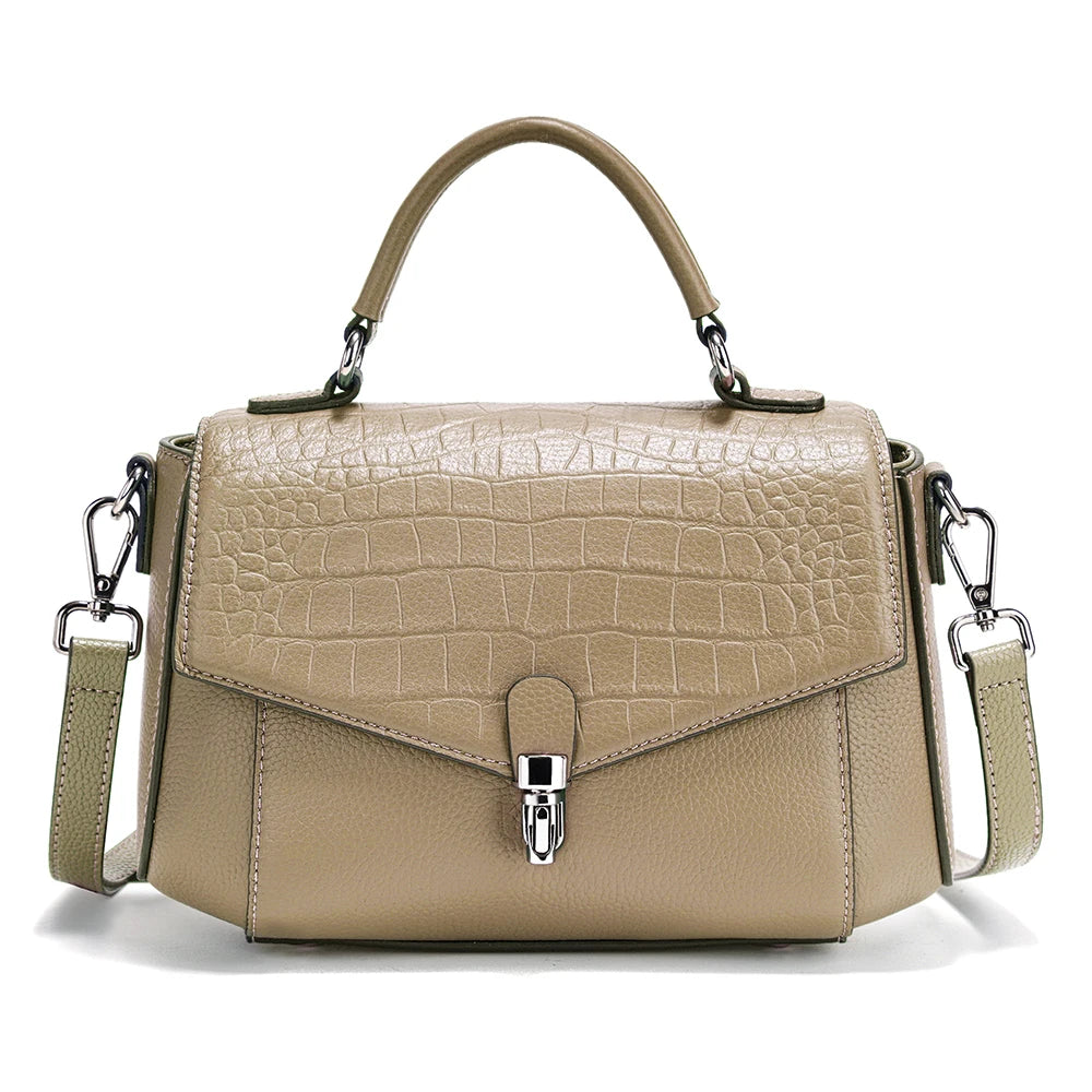 Bolsa de Ombro de Couro Genuíno Carmine | Shoulder Bags | Cores variadas | Detalhe 8 | Vivièn