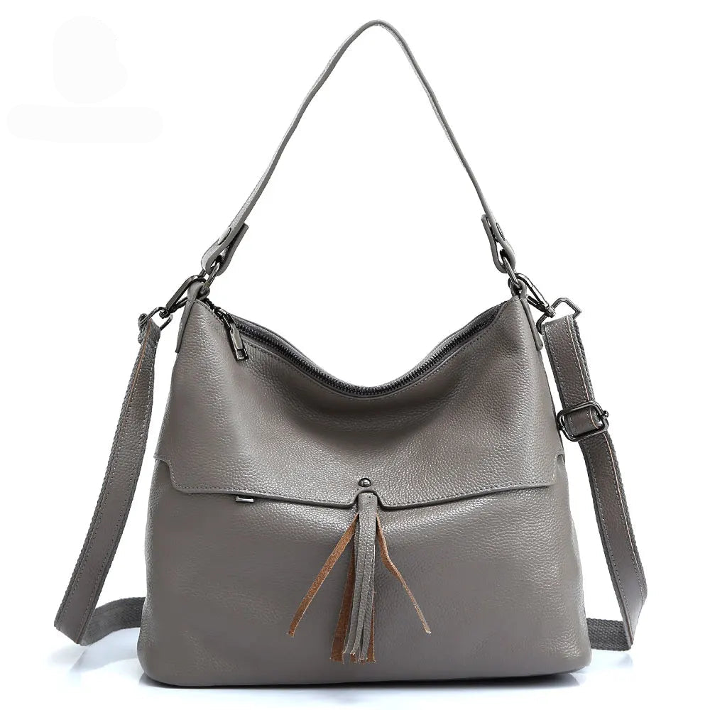 Bolsa de Ombro de Couro Genuíno Delphine | Bucket Bags | Cores variadas | Detalhe 12 | Vivièn