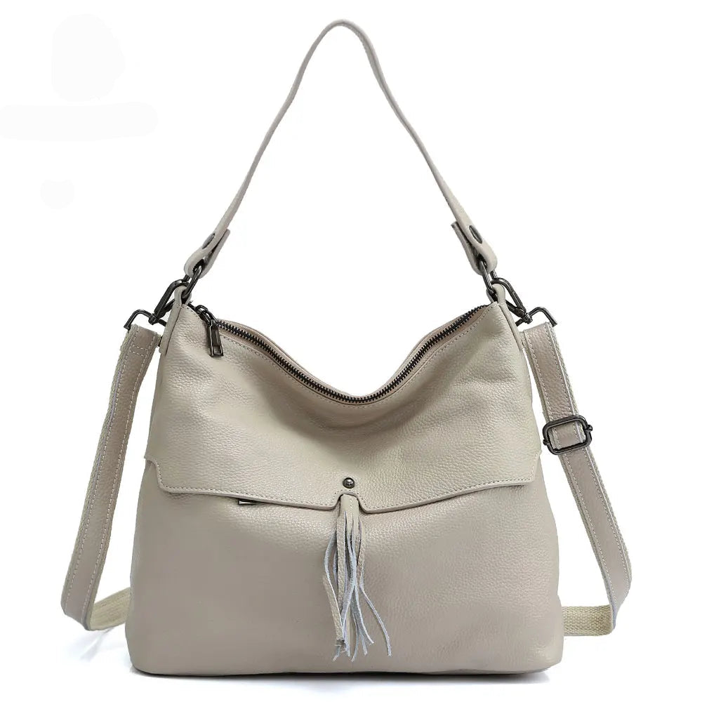 Bolsa de Ombro de Couro Genuíno Delphine | Bucket Bags | Cores variadas | Detalhe 8 | Vivièn