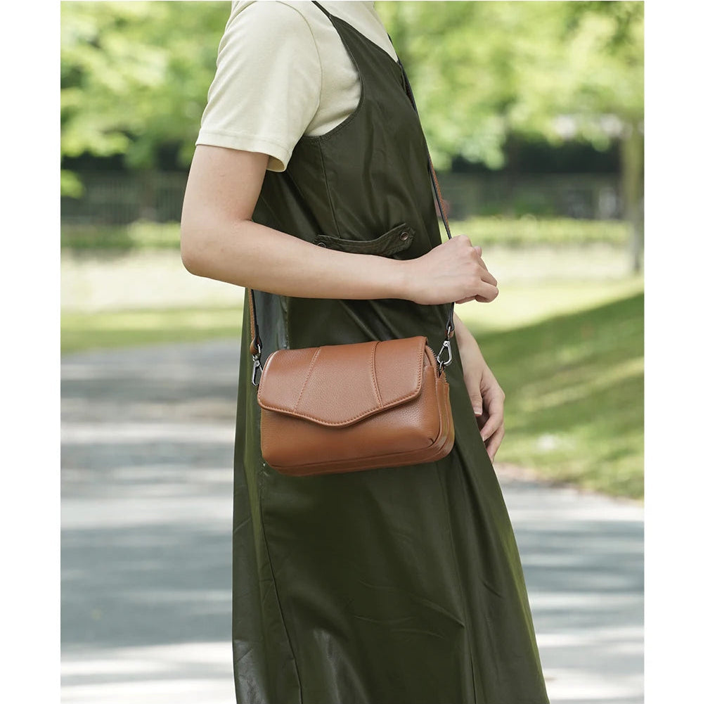Bolsa de Ombro de Couro Genuíno Juliette | Cross Body Bags | Cores variadas | Costas | Vivièn