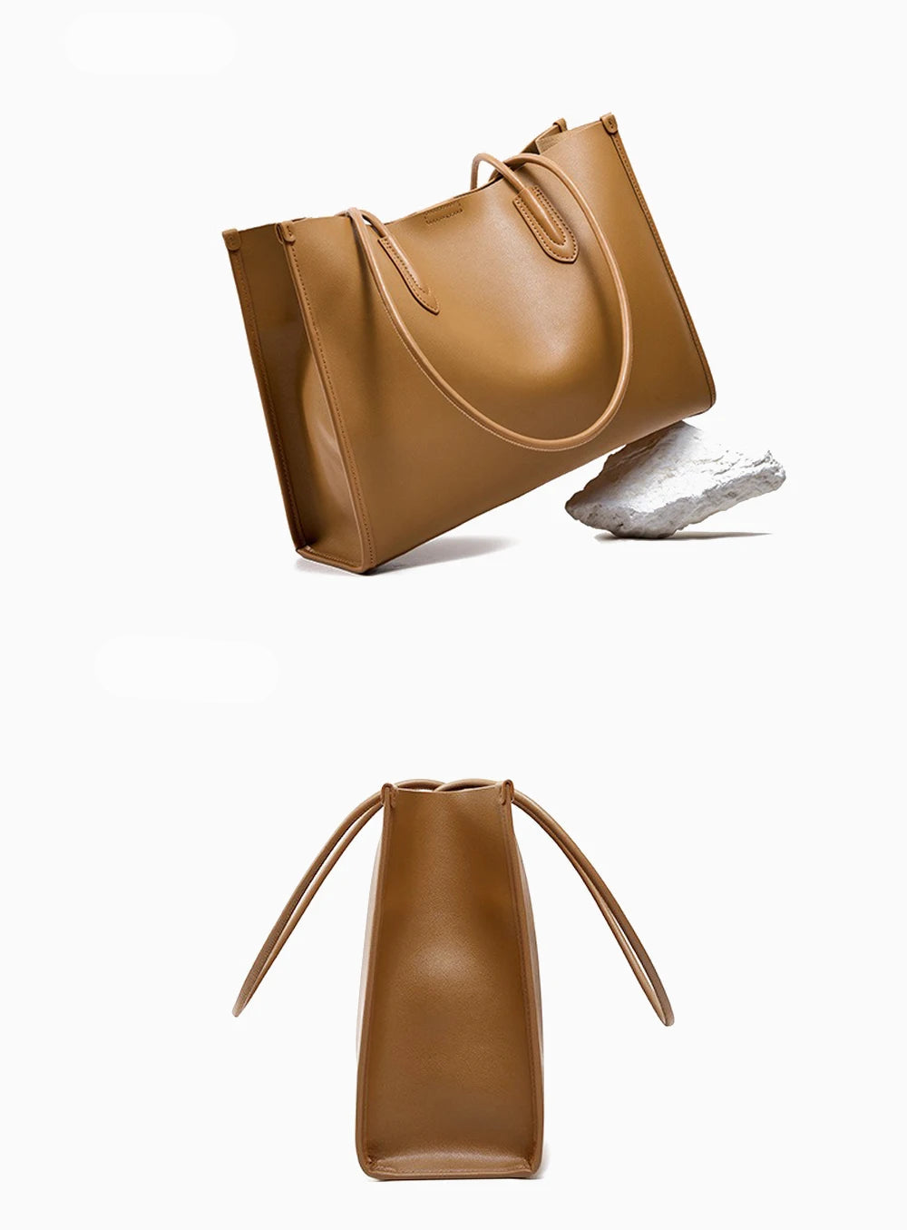 Bolsa Tote de Couro Genuíno Élodie | Bucket Bags | Cores variadas | Detalhe 5 | Vivièn