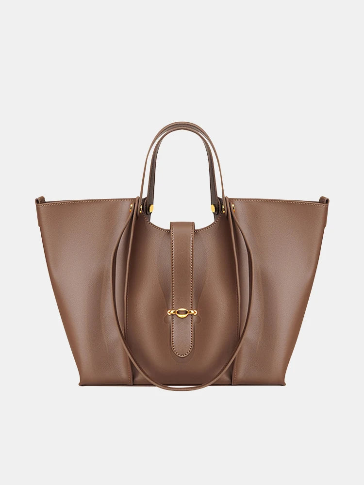 Bolsa Tote de Couro Genuíno Luciana | Bucket Bags | Cores variadas | Detalhe 3 | Vivièn