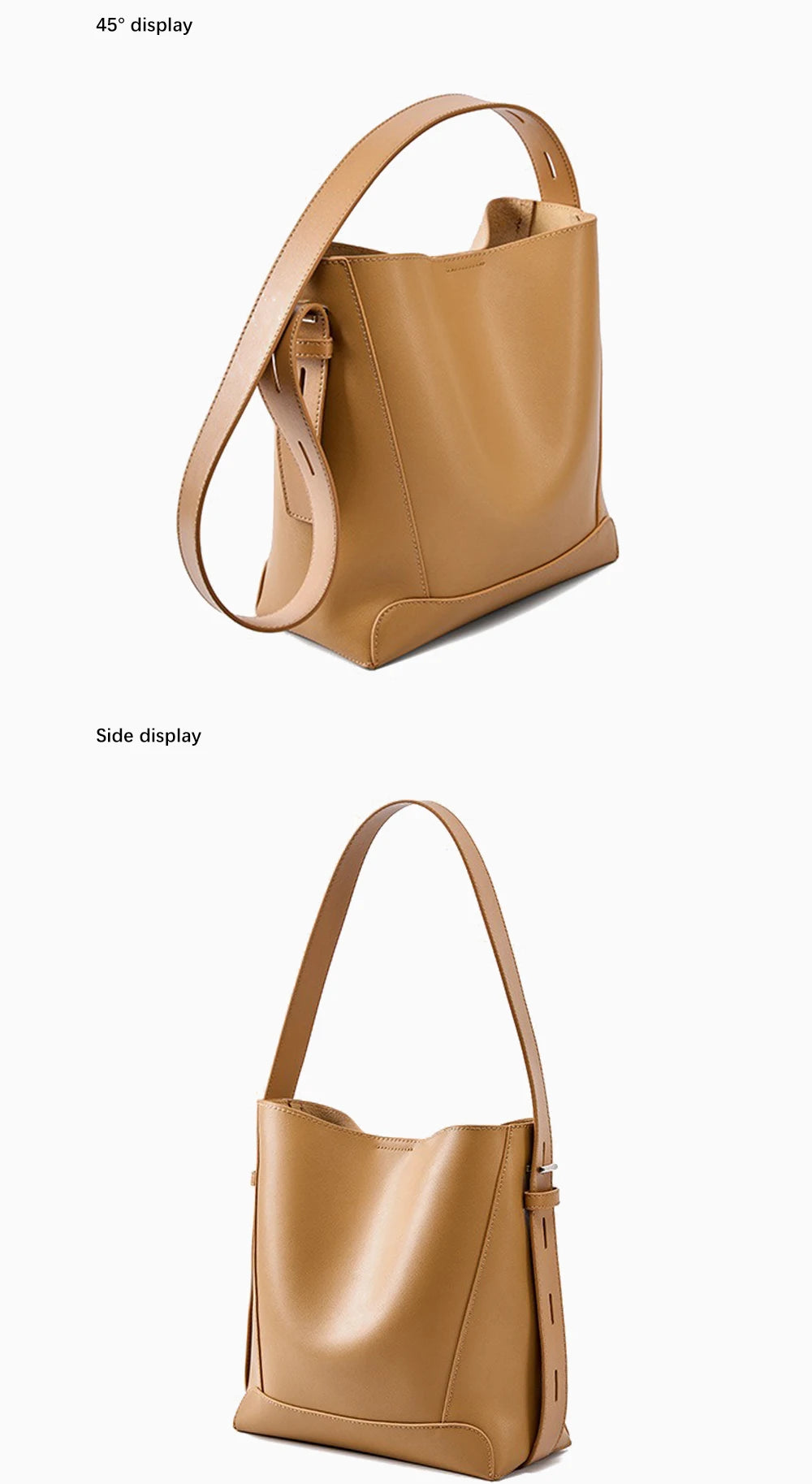 Bolsa Tote de Couro Genuíno Sonia | Bucket Bags | Cores variadas | Detalhe 6 | Vivièn