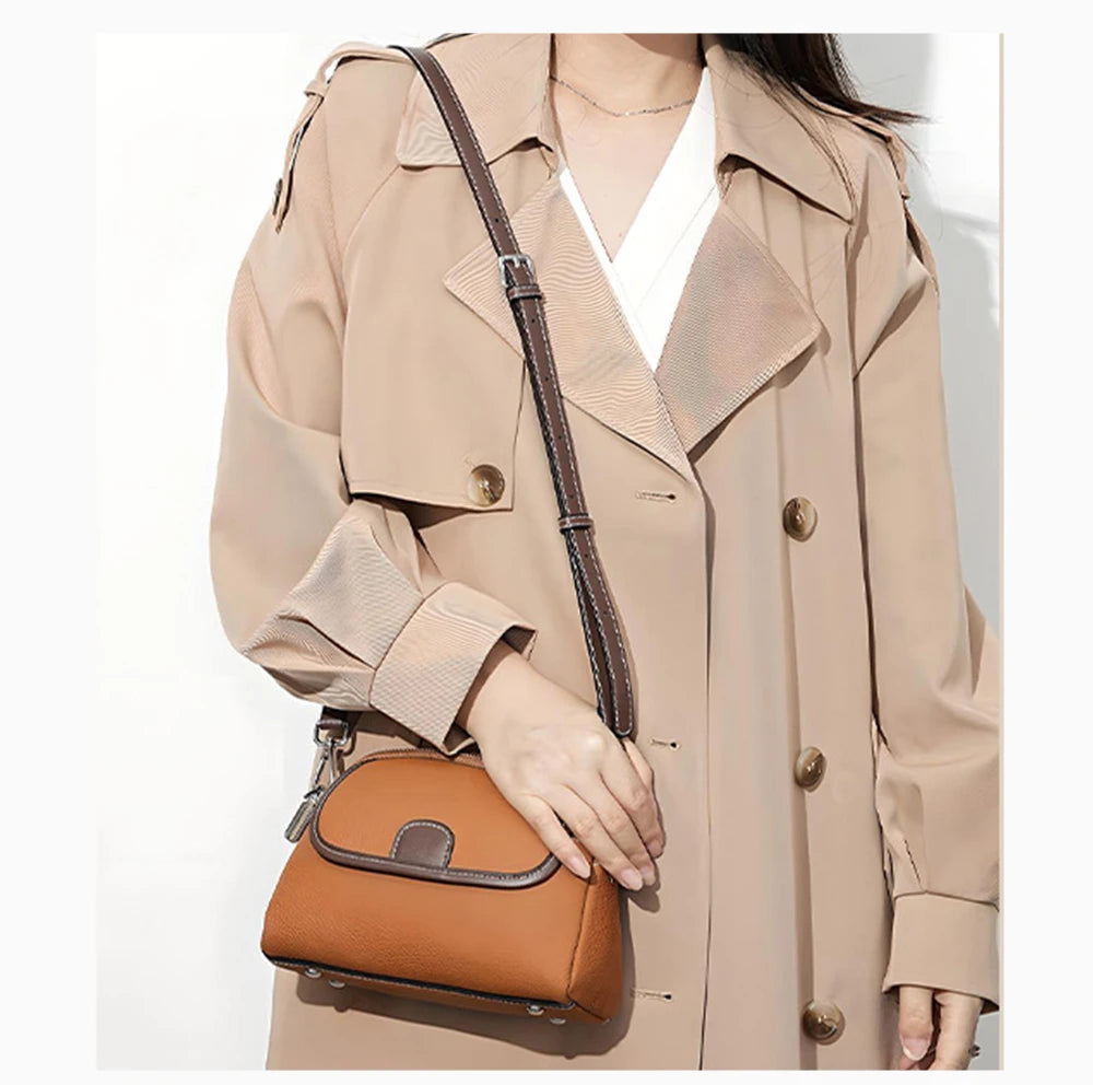 Bolsa Transversal de Couro Genuíno Clarisse | Cross Body Bags | Cores variadas | Detalhe 1 | Vivièn