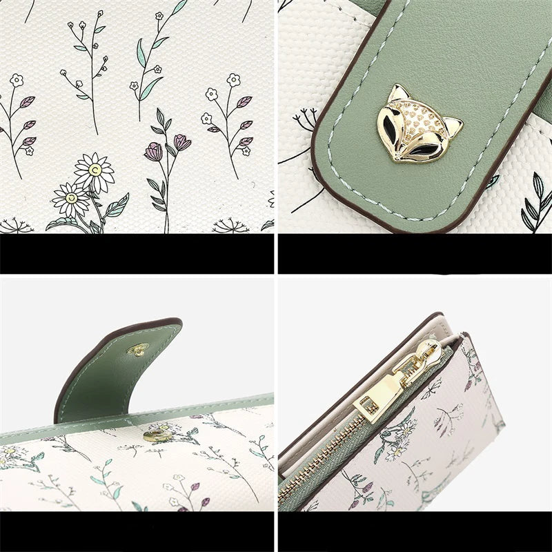 Carteira Feminina de Couro Alina | Wallets | Cores variadas | Lateral | Vivièn