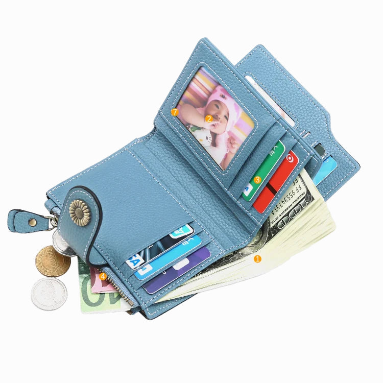 Carteira Feminina de Couro Genuíno Kira | Wallets | Cores variadas | Detalhe 1 | Vivièn