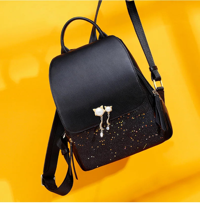 Mochila Feminina Ava | Backpacks | Preto | Detalhe 1 | Vivièn